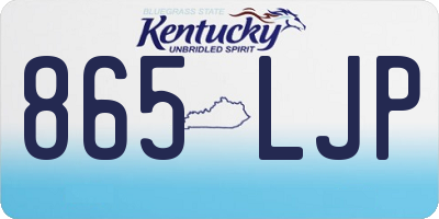 KY license plate 865LJP