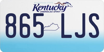 KY license plate 865LJS