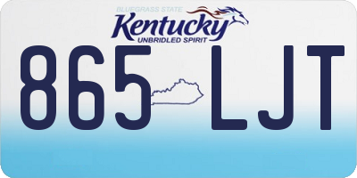 KY license plate 865LJT