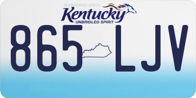 KY license plate 865LJV