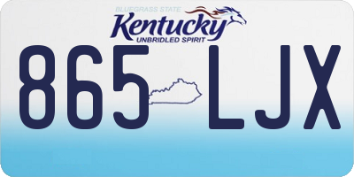 KY license plate 865LJX