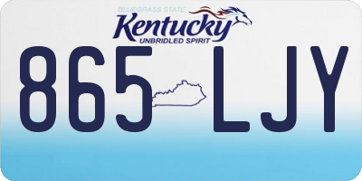 KY license plate 865LJY