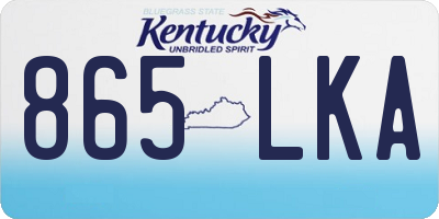 KY license plate 865LKA