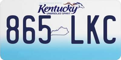 KY license plate 865LKC