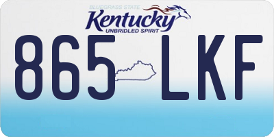 KY license plate 865LKF