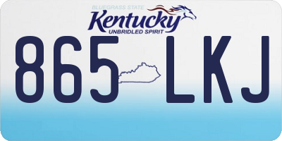 KY license plate 865LKJ