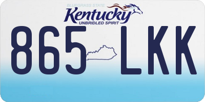KY license plate 865LKK