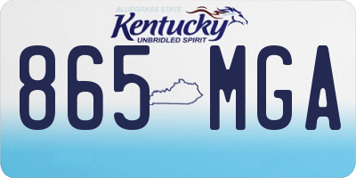 KY license plate 865MGA