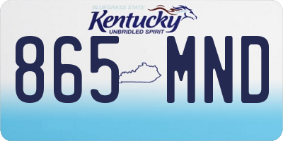 KY license plate 865MND