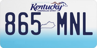 KY license plate 865MNL
