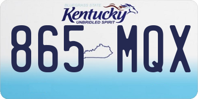 KY license plate 865MQX