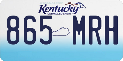 KY license plate 865MRH