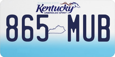 KY license plate 865MUB