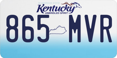 KY license plate 865MVR