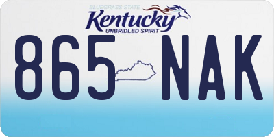 KY license plate 865NAK