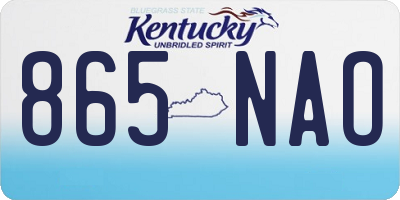 KY license plate 865NAO