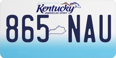 KY license plate 865NAU