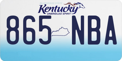 KY license plate 865NBA