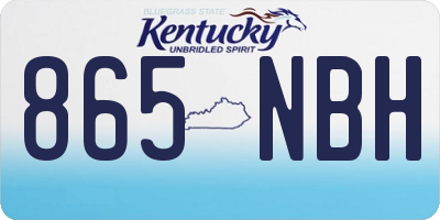 KY license plate 865NBH