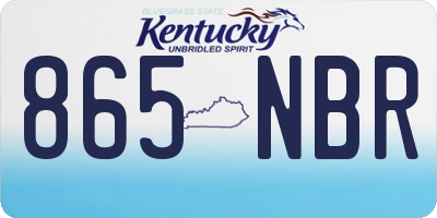 KY license plate 865NBR