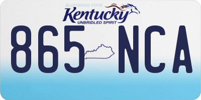 KY license plate 865NCA