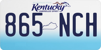 KY license plate 865NCH