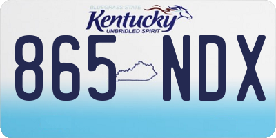KY license plate 865NDX
