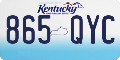 KY license plate 865QYC