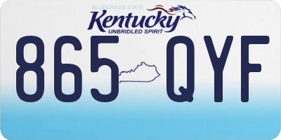 KY license plate 865QYF