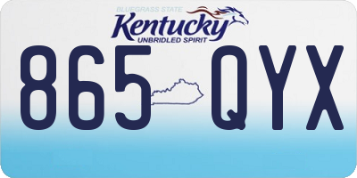 KY license plate 865QYX