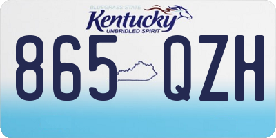 KY license plate 865QZH