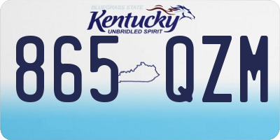 KY license plate 865QZM