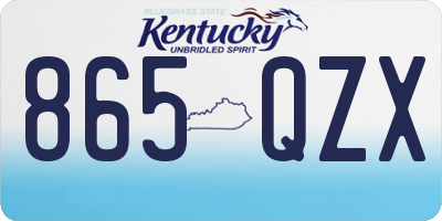 KY license plate 865QZX