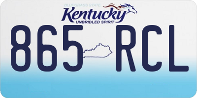 KY license plate 865RCL