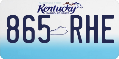KY license plate 865RHE