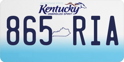 KY license plate 865RIA
