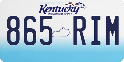 KY license plate 865RIM