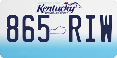 KY license plate 865RIW