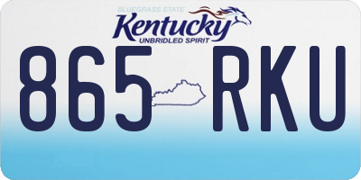 KY license plate 865RKU