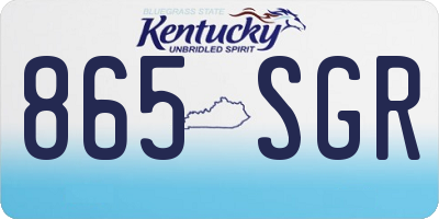 KY license plate 865SGR