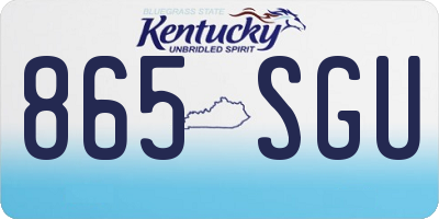 KY license plate 865SGU