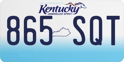 KY license plate 865SQT