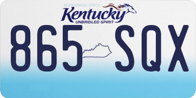 KY license plate 865SQX