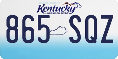 KY license plate 865SQZ