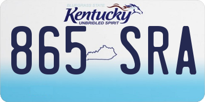 KY license plate 865SRA