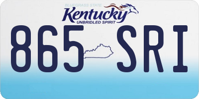 KY license plate 865SRI