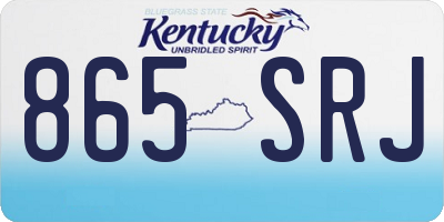 KY license plate 865SRJ
