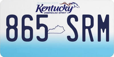 KY license plate 865SRM