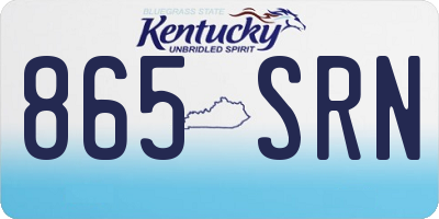 KY license plate 865SRN
