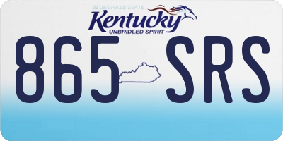 KY license plate 865SRS